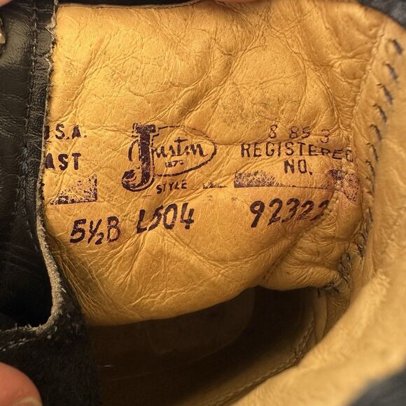 Justin Roper Boots Womens Size 5.5 B‎ Navy Blue Western Cowgirl Rodeo Workwear - Picture 11 of 13